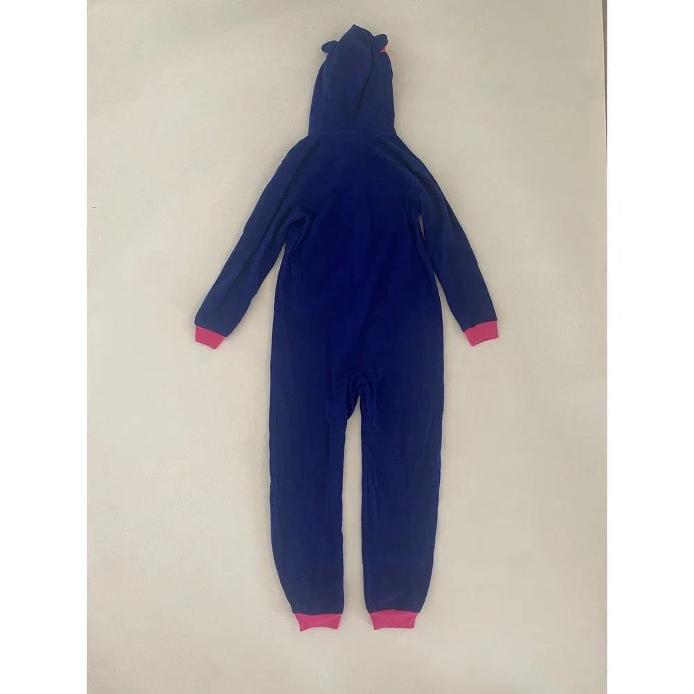 Cat & Jack One Piece Owl‎ Pajama Girls Size 10 / 12 Open Feet Zip Up Purple Pink
